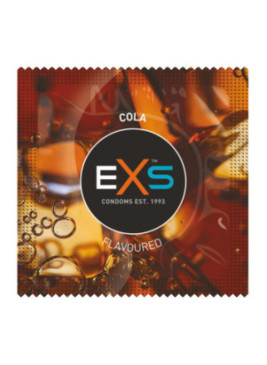 Préservatifs x2 lubrifiés en latex goût cola 54mm - EXS400COLA